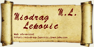 Miodrag Lepović vizit kartica